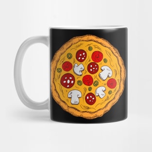 Detailed Pizza Colored Sketch Mug